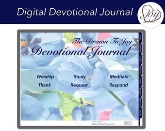 Blue Tulips - Digital Devotional Journal for GoodNotes - Worship, Study, Meditation, Gratitude, Asking, Responding