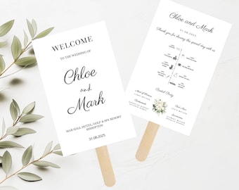 Personalized Wedding Fan: Order of the Day Program