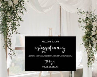 Moonlight Unplugged Wedding Ceremony Sign: No Phones or Cameras