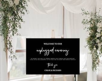 Moonlight Unplugged Wedding Ceremony Sign | Venue Sign | No Phones or Cameras Wedding Sign | Wedding Signage