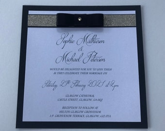 Gold Star wedding invitation