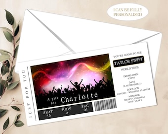 Personalized Concert Ticket Gift Voucher: Surprise Announcement