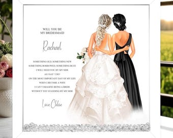 Personalized Bridesmaid Proposal Poem Framed Print: Wedding Keepsake
