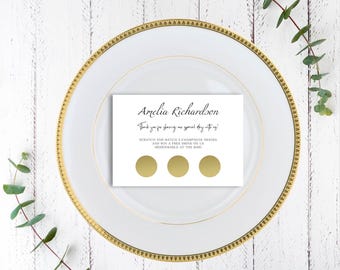 Flat Wedding Place Card, Personalised Wedding Table Place Name and Wedding Favour Combined, Scratch and Match Wedding Favour & Guest Name