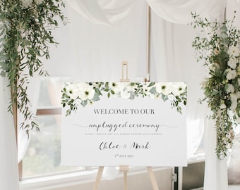 Unplugged Wedding Ceremony Sign: No Phones or Cameras