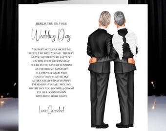 Personalized Grandson Wedding Day Card From Grandad In Heaven