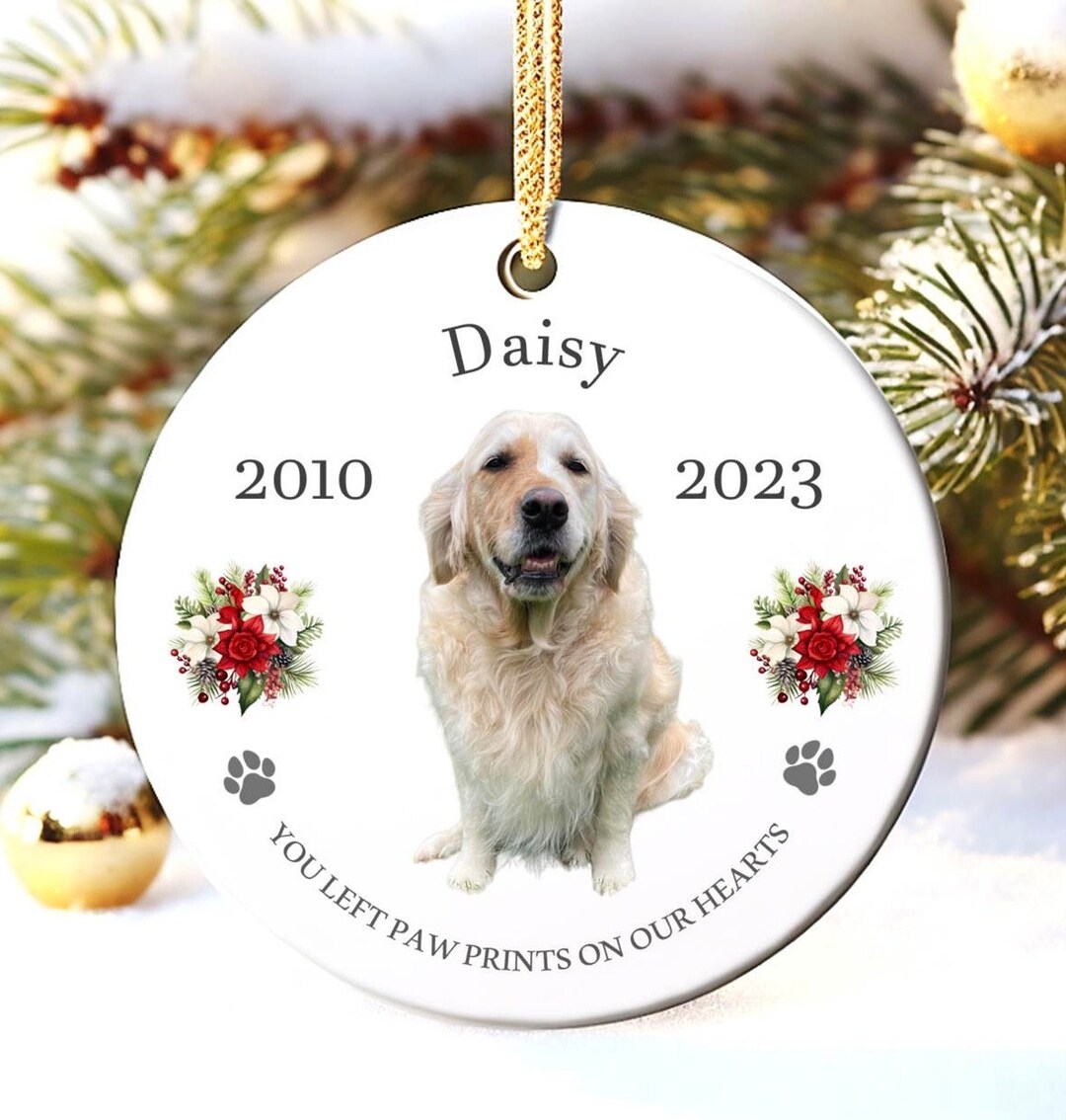 Personalised Dogs Memorial Christmas Bauble Christmas Pet Memorial