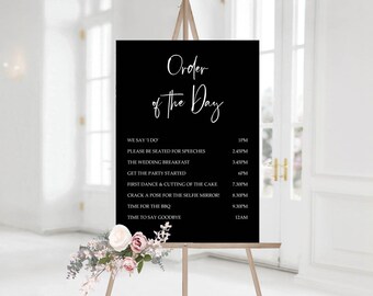 Moonlight Wedding Order Of The Day Sign: Venue Itinerary
