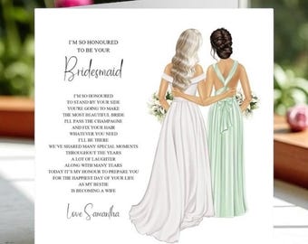 Gift From Bridesmaid to Bride, Wedding Gift From Bridesmaid, From Your Bridesmaid on Your Wedding Day, Personalised Gift From Bridesmaid