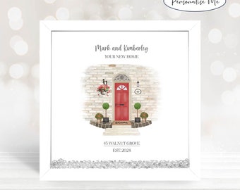 New Home Gift For Couple, First Home Framed Print, Personalised Housewarming Present, Moving In Together, Our New Home, New Home Print