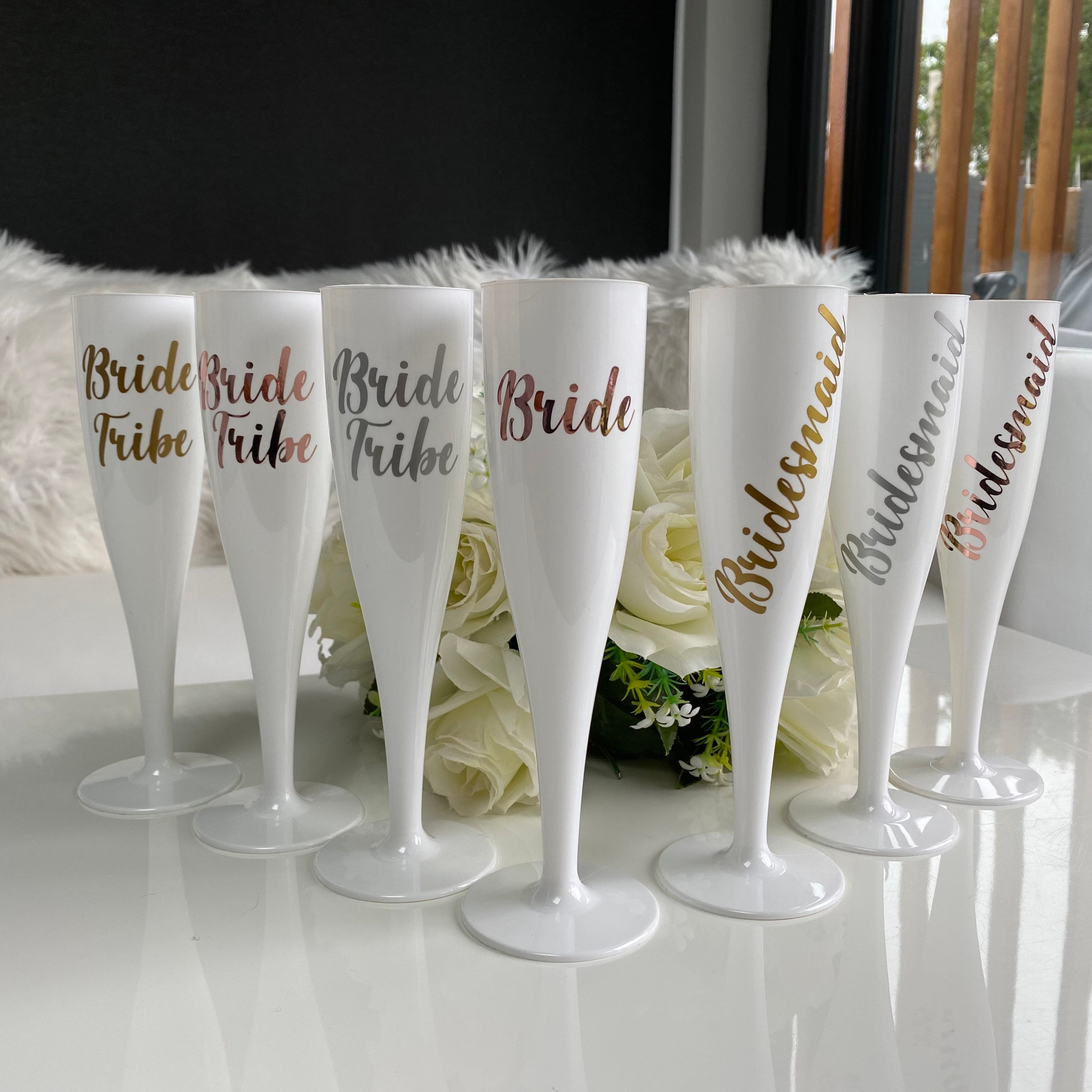 Champagne Flutes Wedding Personalised Wedding Flutes Champagne Plastic