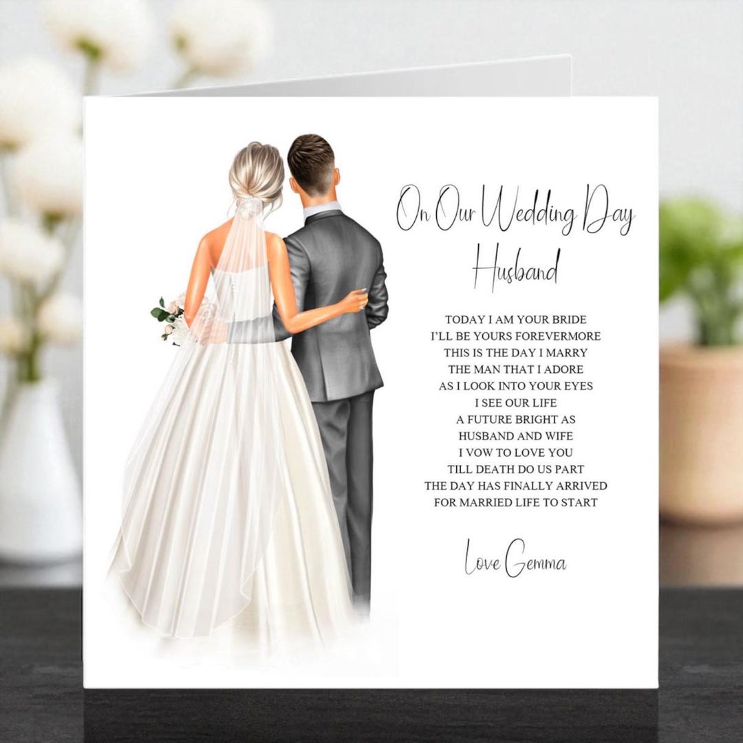 Personalized Wedding Day Card for Husband: Sentimental Poem Keepsake  Hong Kong