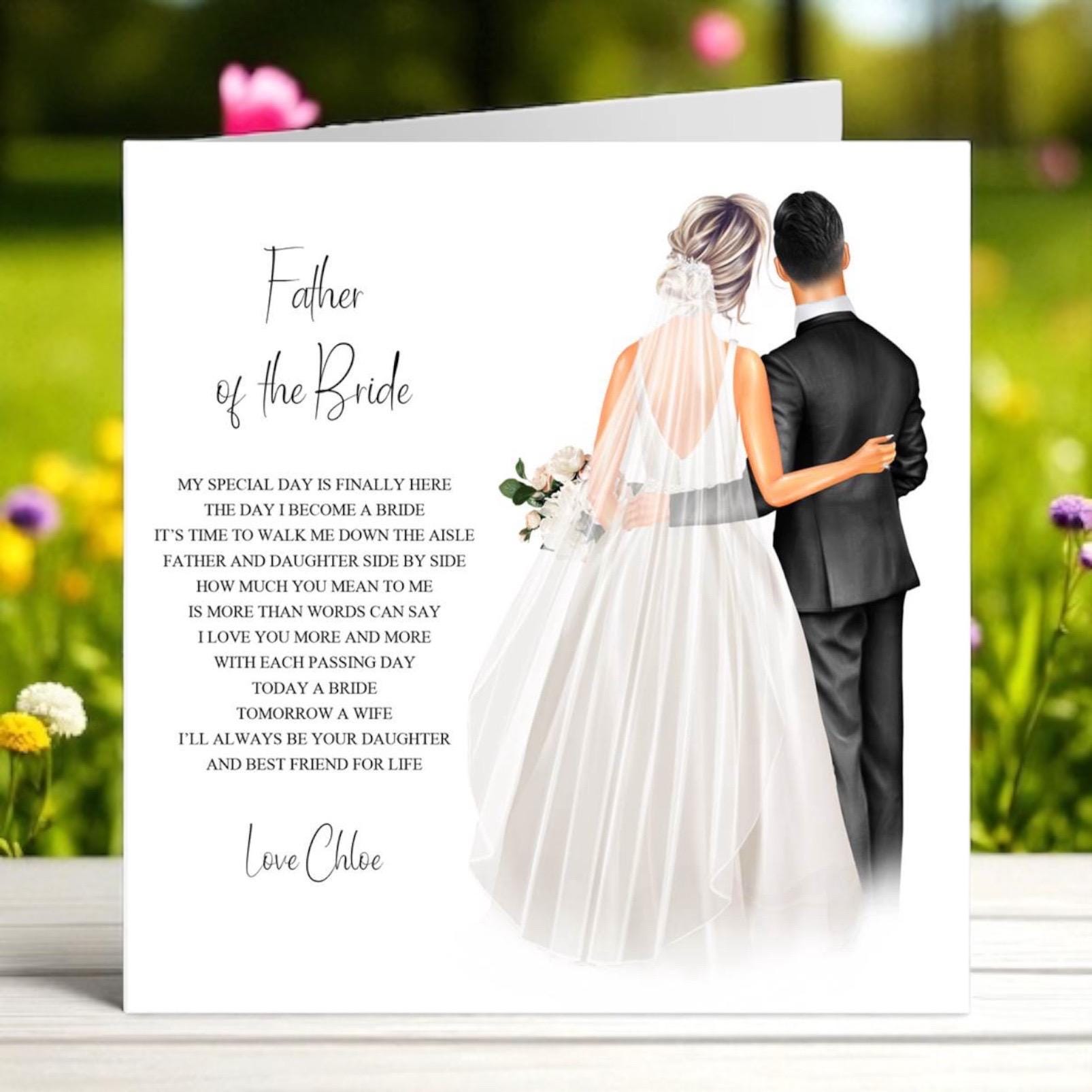 Personalized Father of the Bride Wedding Day Card With Poem - Etsy New  Zealand, image size:1605x1605