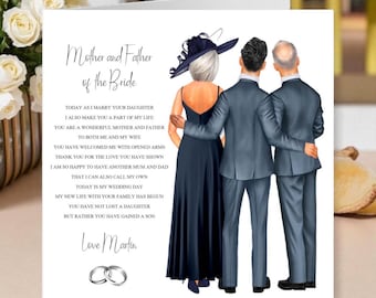 Personalized Wedding Day Card: Mother & Father of the Bride Keepsake