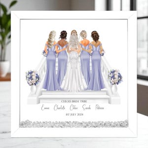 Wedding Gift For The Bride From Her Bridesmaids Framed Print, Bride Tribe Gift, Bride Squad Gift, Gift From Bridesmaids To Bride