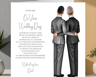 Personalized Son Wedding Day Card: Keepsake Poem from Dad
