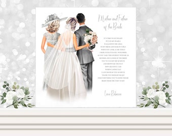 Mother and Father of the Bride Wedding Day Card, To Mum and Dad on My Wedding Day Card, Personalised Parents Wedding Keepsake Card