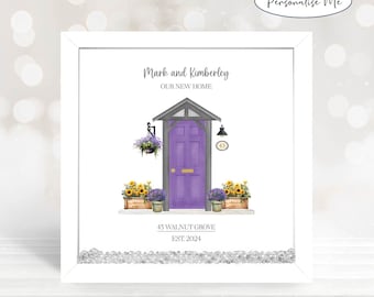New Home Gift For Couple, First Home Framed Print, Personalised Housewarming Present, Moving In Together, Our New Home, New Home Print