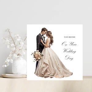 À mon frère le jour de votre mariage, carte de mariage de mon frère, cadeau pour mon frère le jour de son mariage, cadeau de mariage pour mon frère