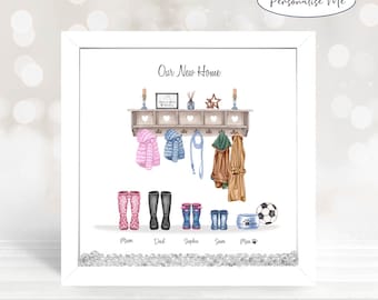 New Home Gift For Couple, First Home Framed Print, Personalised Housewarming Present, Moving In Together, Our New Home, New Home Print