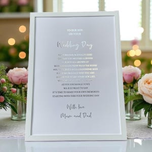 Personalized Foiled Wedding Day Print: Gift for Son from Parents