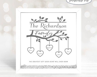 Personalized Family Tree Print: Sparkly Crystal Frame