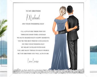 Brother Wedding Poem Print: Personalized Wedding Keepsake