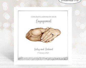 Personalized Engagement Print: Congratulations Gift, Framed Art