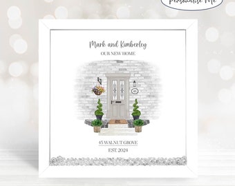 New Home Gift For Couple, First Home Framed Print, Personalised Housewarming Present, Moving In Together, Our New Home, New Home Print