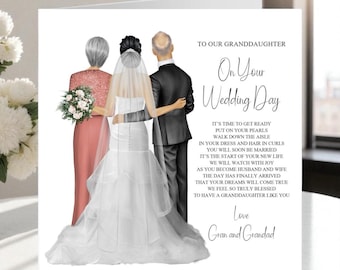 Personalized Granddaughter Wedding Day Card: Keepsake Poem