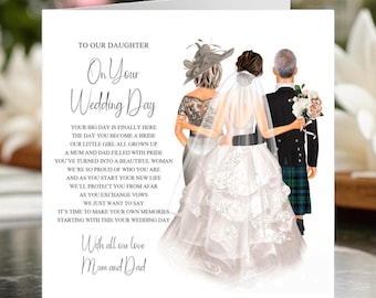 To Our Daughter On Your Wedding Day Card, Personalised Wedding Keepsake Card, Wedding Card From Mum And Dad On Your Wedding Day