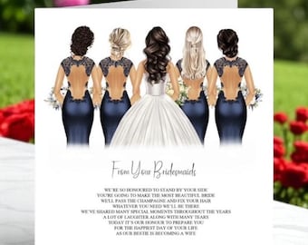 Personalised Gift from Bridesmaids to Bride, Card From Bridesmaids to Bride, From Your Bridesmaids on Your Wedding Day, Customised Gift