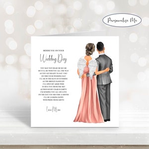 À mon fils de la part de maman sur la carte du jour de votre mariage