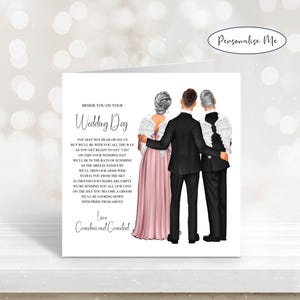 Au petit-fils de grands-parents le jour de votre mariage Carte du ciel, à vos côtés le jour de votre mariage, carte de souvenir de grands-parents