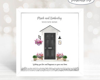 New Home Gift For Couple, First Home Framed Print, Personalised Housewarming Present, Moving In Together, Our New Home, New Home Print