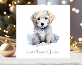 Handmade Puppy Christmas Cards: Dog Lover Holiday Greetings, Set of 5