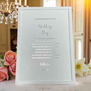 Personalized Foiled Wedding Print: To My Brother Keepsake
