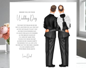 To My Son From Dad On Your Wedding Day Card From Heaven, Beside You On Your Wedding Day, On My Son’s Wedding Day Remembrance Card