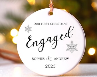 Personalised Engagement Ornament - Engagement Gift - Engagement Present - Engagement Keepsake - Engaged - Engaged Christmas Tree Decoration