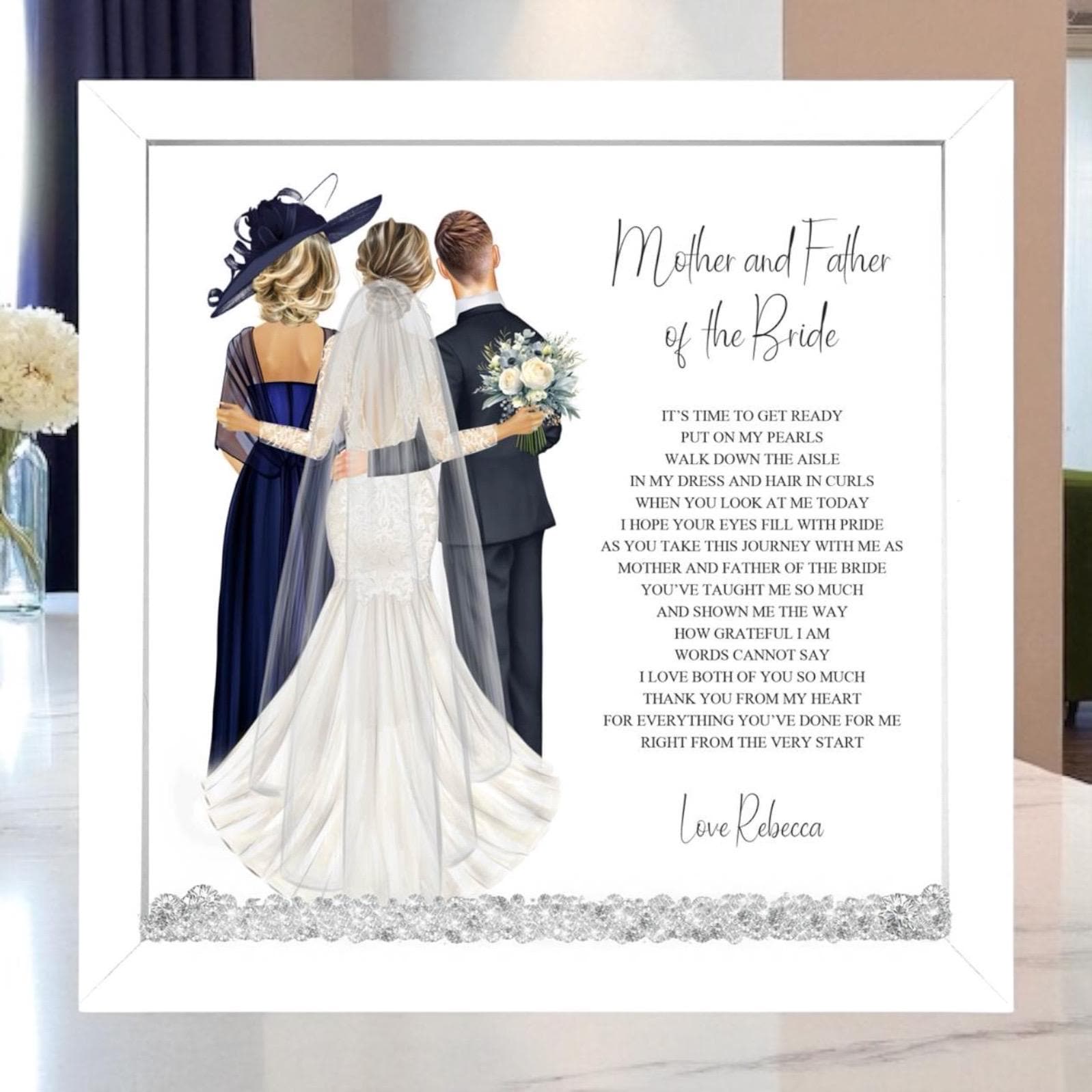 Mother and Father of the Bride Wedding Day Poem Framed Print, Personalised  Wedding Keepsake - Etsy, image size:1598x1598