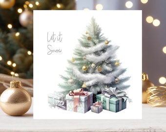 Handmade Christmas Cards: Snowy Tree Holiday Card Set