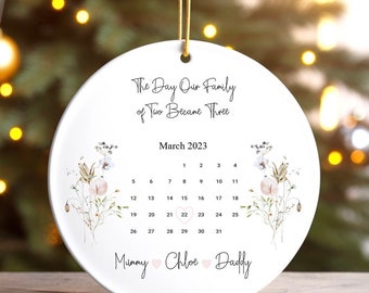 Personalized First Christmas Bauble: Family of 3 Ornament