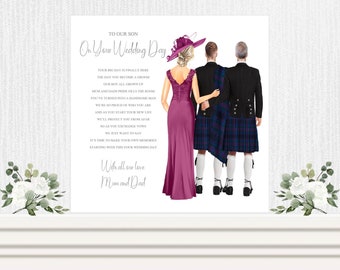 To Our Son On Your Wedding Day Card, Personalised Wedding Keepsake Card, Wedding Card From Mum And Dad On Your Wedding Day