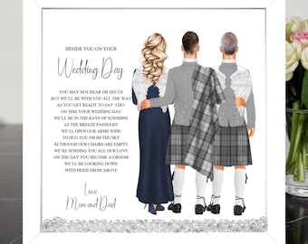 Personalized Son's Wedding Day Remembrance Framed Print
