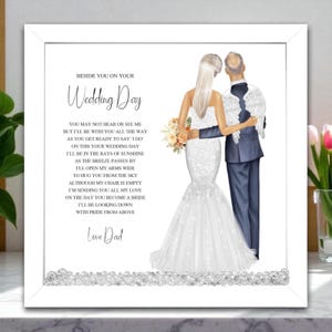 To my Daughter from Dad on your Wedding Day Gift From Heaven, Beside You On Your Wedding Day Gift, Rememberance Gift For My Daughter