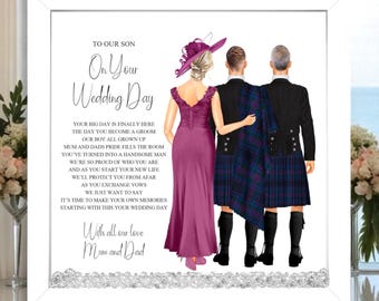 Personalized Son Wedding Day Poem Framed Print: Groom Gift