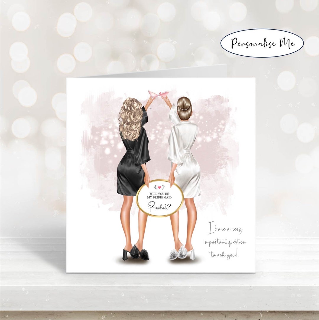 thumbnail image 2 of Personalized Bridesmaid Proposal Invitation - Will You Be My Maid Of H – Blue Poppy Designs 2 of 9