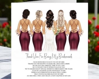 Personalized Bridesmaid Card From The Bride: Sentimental Wedding Keepsake