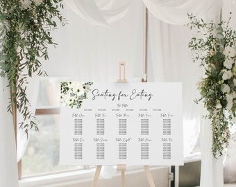 Bridal Table Seating Chart: Wedding Table Plan Sign