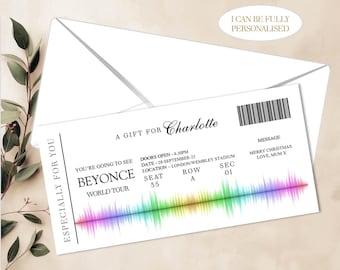 Personalized Concert Ticket Gift Voucher: Surprise Announcement